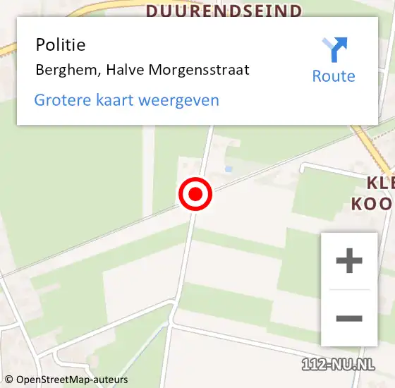 Locatie op kaart van de 112 melding: Politie Berghem, Halve Morgensstraat op 10 oktober 2019 07:53