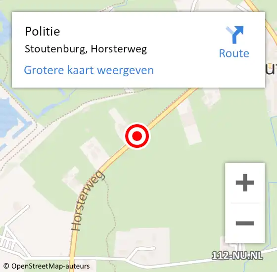 Locatie op kaart van de 112 melding: Politie Stoutenburg, Horsterweg op 10 oktober 2019 09:19