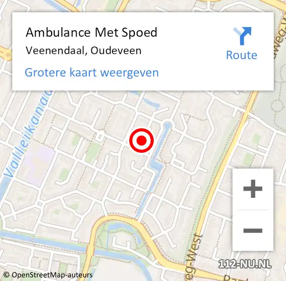 Locatie op kaart van de 112 melding: Ambulance Met Spoed Naar Veenendaal, Oudeveen op 10 oktober 2019 09:24