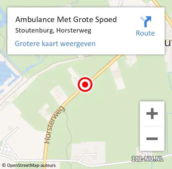 Locatie op kaart van de 112 melding: Ambulance Met Grote Spoed Naar Stoutenburg, Horsterweg op 10 oktober 2019 09:28