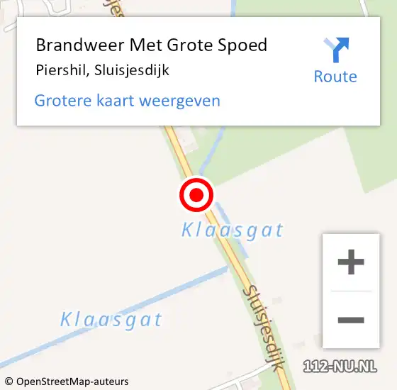 Locatie op kaart van de 112 melding: Brandweer Met Grote Spoed Naar Piershil, Sluisjesdijk op 10 oktober 2019 11:27