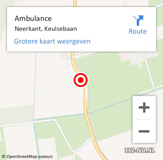 Locatie op kaart van de 112 melding: Ambulance Neerkant, Keulsebaan op 10 oktober 2019 12:52