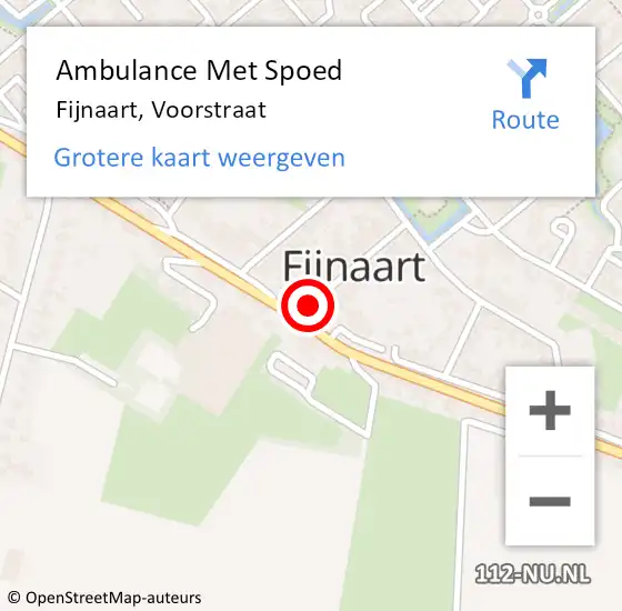 Locatie op kaart van de 112 melding: Ambulance Met Spoed Naar Fijnaart, Voorstraat op 10 oktober 2019 15:21