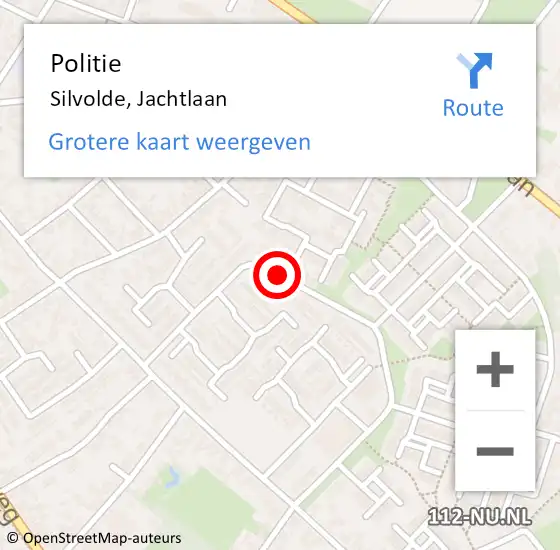 Locatie op kaart van de 112 melding: Politie Silvolde, Jachtlaan op 10 oktober 2019 17:17