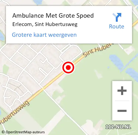 Locatie op kaart van de 112 melding: Ambulance Met Grote Spoed Naar Erlecom, Sint Hubertusweg op 10 oktober 2019 17:23