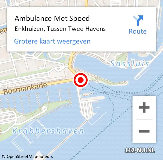 Locatie op kaart van de 112 melding: Ambulance Met Spoed Naar Enkhuizen, Tussen Twee Havens op 10 oktober 2019 18:37