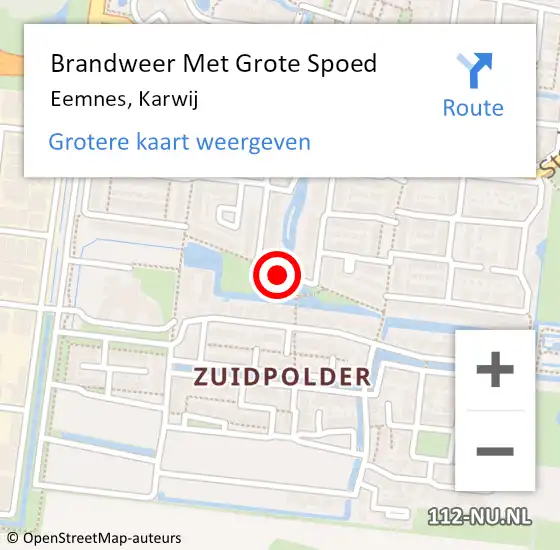 Locatie op kaart van de 112 melding: Brandweer Met Grote Spoed Naar Eemnes, Karwij op 10 oktober 2019 19:13