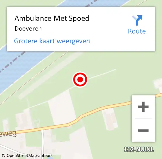 Locatie op kaart van de 112 melding: Ambulance Met Spoed Naar Doeveren op 10 oktober 2019 19:56