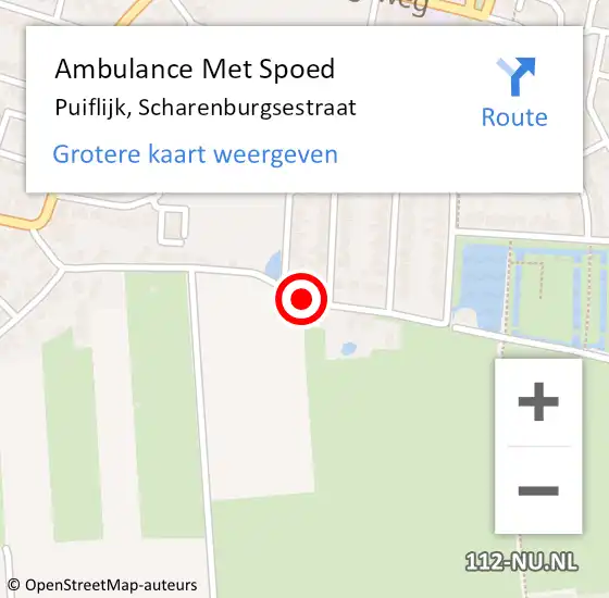 Locatie op kaart van de 112 melding: Ambulance Met Spoed Naar Puiflijk, Scharenburgsestraat op 10 oktober 2019 23:14