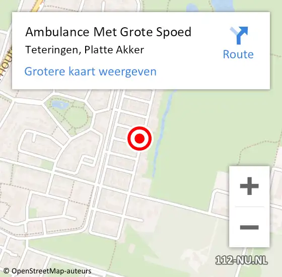 Locatie op kaart van de 112 melding: Ambulance Met Grote Spoed Naar Teteringen, Platte Akker op 10 oktober 2019 23:16