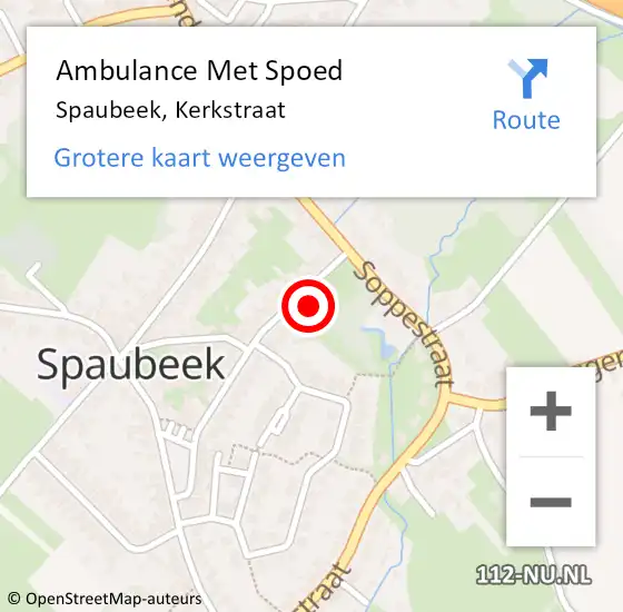 Locatie op kaart van de 112 melding: Ambulance Met Spoed Naar Spaubeek, Kerkstraat op 16 april 2014 11:57