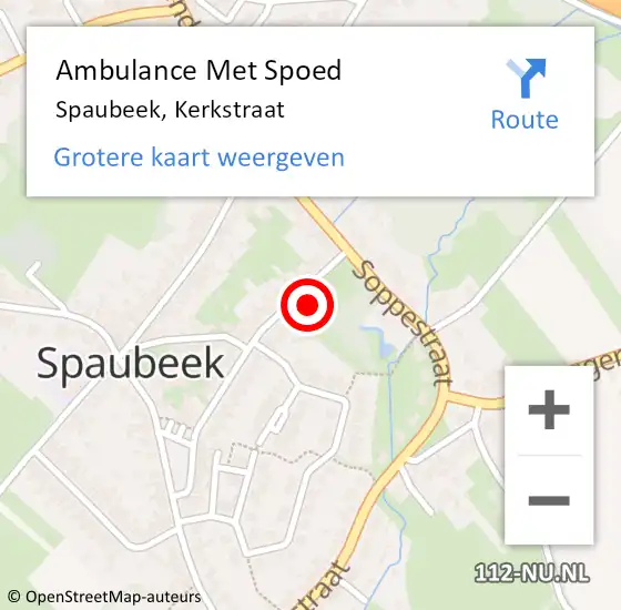 Locatie op kaart van de 112 melding: Ambulance Met Spoed Naar Spaubeek, Kerkstraat op 16 april 2014 12:06