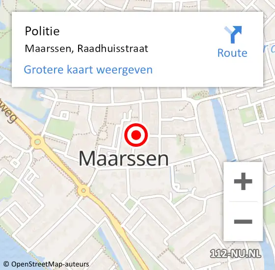 Locatie op kaart van de 112 melding: Politie Maarssen, Raadhuisstraat op 11 oktober 2019 09:22