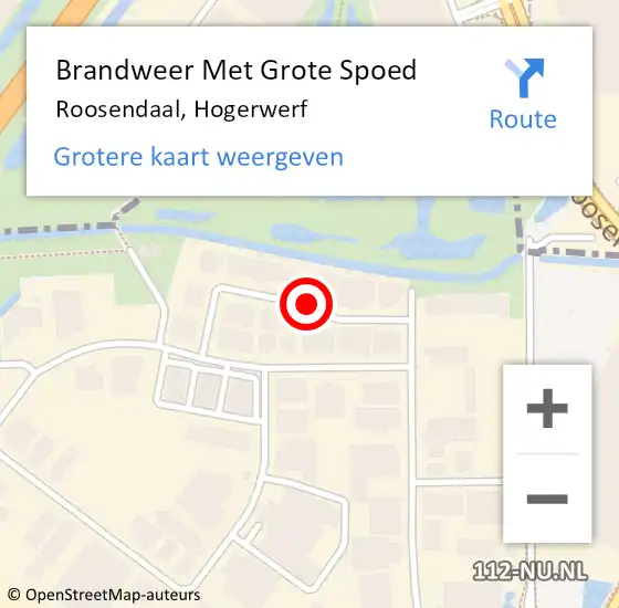 Locatie op kaart van de 112 melding: Brandweer Met Grote Spoed Naar Roosendaal, Hogerwerf op 11 oktober 2019 09:30