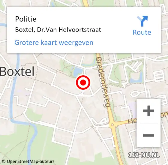 Locatie op kaart van de 112 melding: Politie Boxtel, Dr.Van Helvoortstraat op 11 oktober 2019 10:04