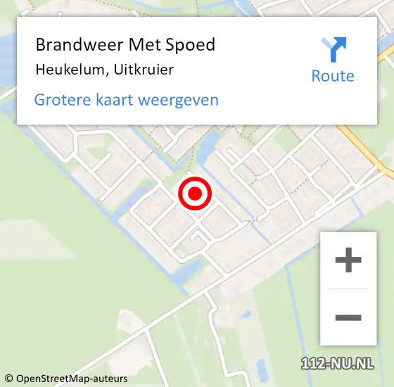 Locatie op kaart van de 112 melding: Brandweer Met Spoed Naar Heukelum, Uitkruier op 16 april 2014 12:25