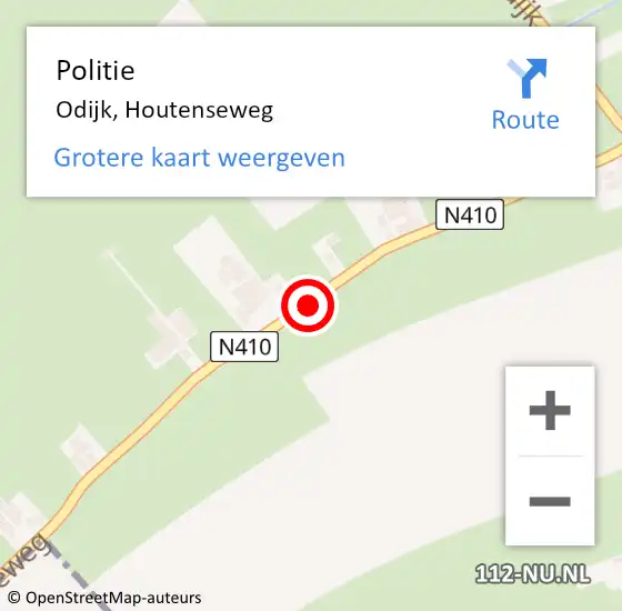 Locatie op kaart van de 112 melding: Politie Odijk, Houtenseweg op 11 oktober 2019 11:04