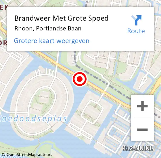 Locatie op kaart van de 112 melding: Brandweer Met Grote Spoed Naar Rhoon, Portlandse Baan op 11 oktober 2019 12:10