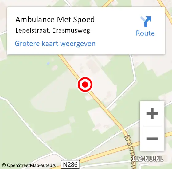 Locatie op kaart van de 112 melding: Ambulance Met Spoed Naar Lepelstraat, Erasmusweg op 11 oktober 2019 13:00