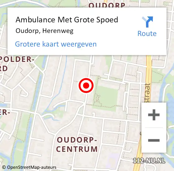 Locatie op kaart van de 112 melding: Ambulance Met Grote Spoed Naar Oudorp, Herenweg op 16 april 2014 12:45