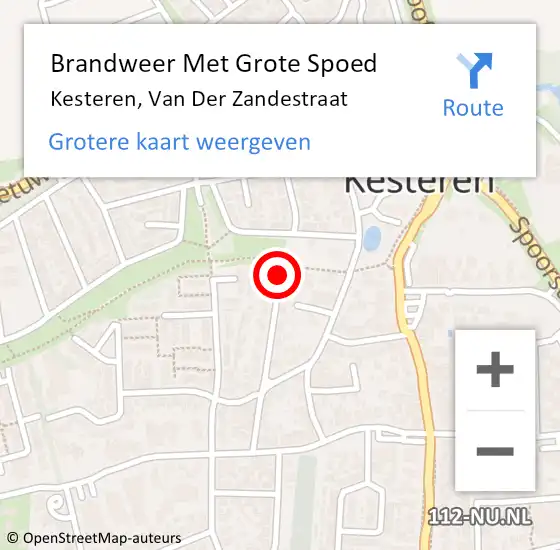 Locatie op kaart van de 112 melding: Brandweer Met Grote Spoed Naar Kesteren, Van Der Zandestraat op 11 oktober 2019 13:42