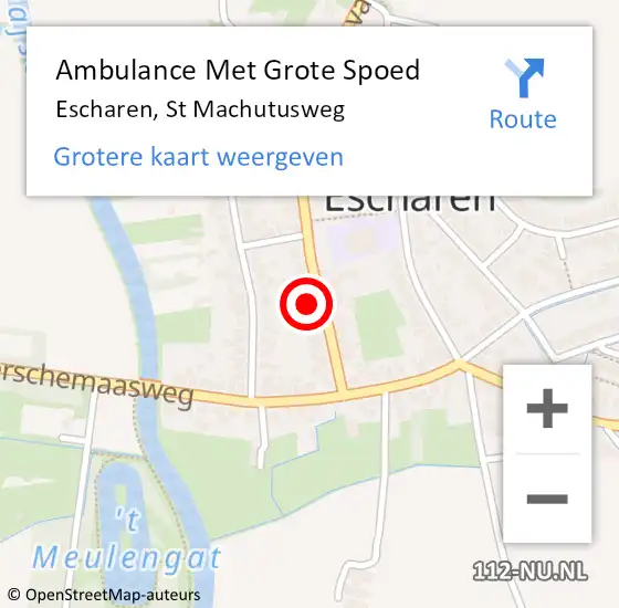 Locatie op kaart van de 112 melding: Ambulance Met Grote Spoed Naar Escharen, St Machutusweg op 16 april 2014 12:50