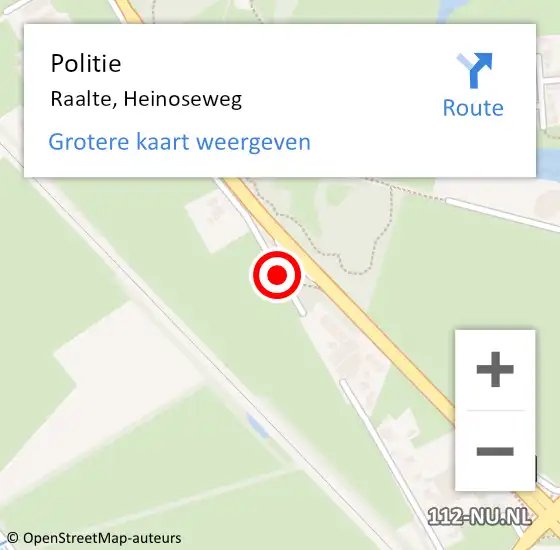 Locatie op kaart van de 112 melding: Politie Raalte, Heinoseweg op 11 oktober 2019 14:41