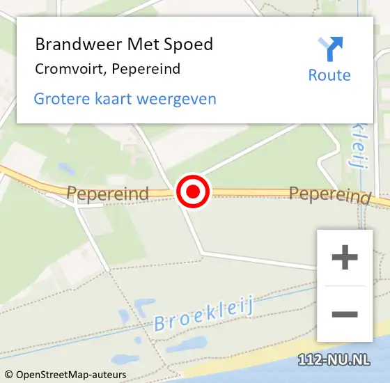 Locatie op kaart van de 112 melding: Brandweer Met Spoed Naar Cromvoirt, Pepereind op 11 oktober 2019 18:29