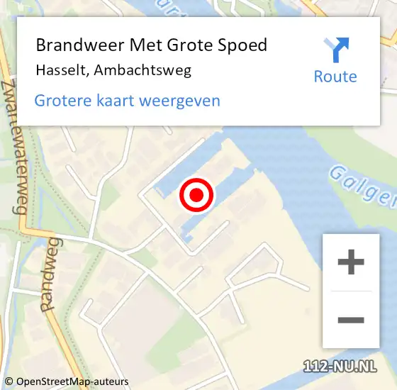 Locatie op kaart van de 112 melding: Brandweer Met Grote Spoed Naar Hasselt, Ambachtsweg op 11 oktober 2019 21:47