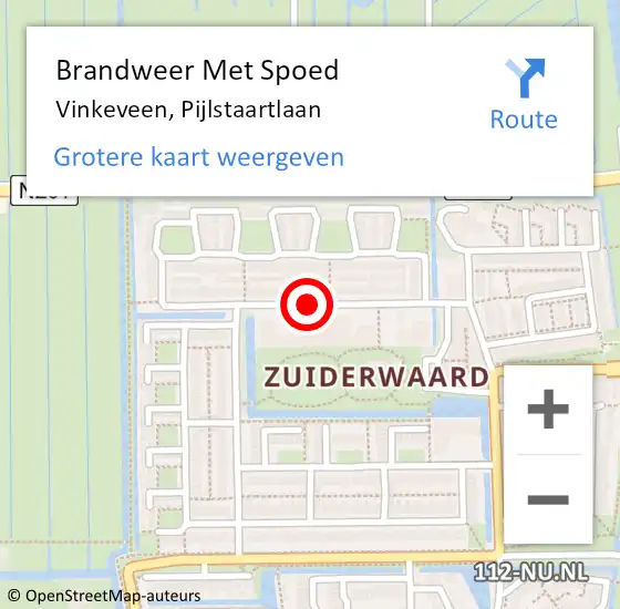 Locatie op kaart van de 112 melding: Brandweer Met Spoed Naar Vinkeveen, Pijlstaartlaan op 11 oktober 2019 22:34