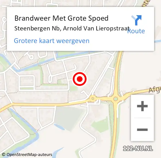 Locatie op kaart van de 112 melding: Brandweer Met Grote Spoed Naar Steenbergen Nb, Arnold Van Lieropstraat op 12 oktober 2019 04:43