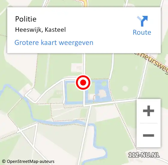 Locatie op kaart van de 112 melding: Politie Heeswijk, Kasteel op 12 oktober 2019 08:02