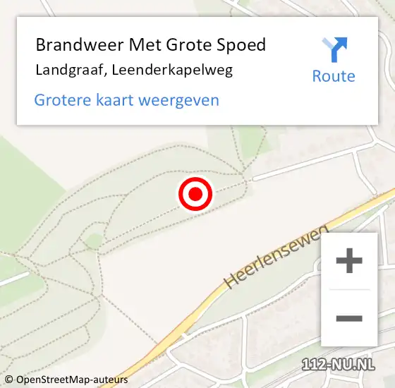 Locatie op kaart van de 112 melding: Brandweer Met Grote Spoed Naar Landgraaf, Leenderkapelweg op 12 oktober 2019 08:08