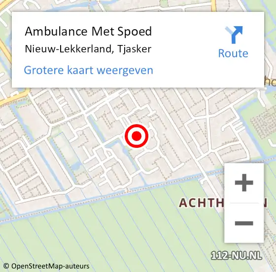 Locatie op kaart van de 112 melding: Ambulance Met Spoed Naar Nieuw-Lekkerland, Tjasker op 12 oktober 2019 10:03