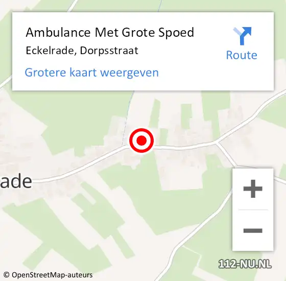 Locatie op kaart van de 112 melding: Ambulance Met Grote Spoed Naar Eckelrade, Dorpsstraat op 16 april 2014 14:01