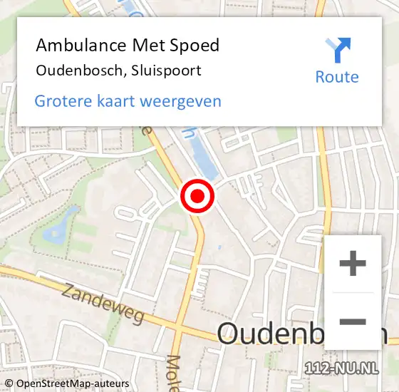 Locatie op kaart van de 112 melding: Ambulance Met Spoed Naar Oudenbosch, Sluispoort op 12 oktober 2019 10:08