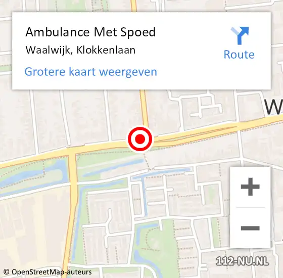 Locatie op kaart van de 112 melding: Ambulance Met Spoed Naar Waalwijk, Klokkenlaan op 12 oktober 2019 10:35