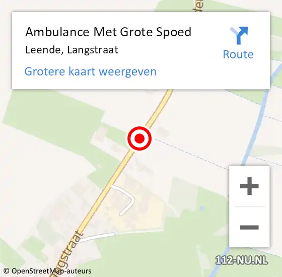 Locatie op kaart van de 112 melding: Ambulance Met Grote Spoed Naar Leende, Langstraat op 12 oktober 2019 10:54