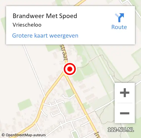 Locatie op kaart van de 112 melding: Brandweer Met Spoed Naar Vriescheloo op 16 april 2014 14:13