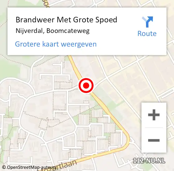 Locatie op kaart van de 112 melding: Brandweer Met Grote Spoed Naar Nijverdal, Boomcateweg op 12 oktober 2019 13:26