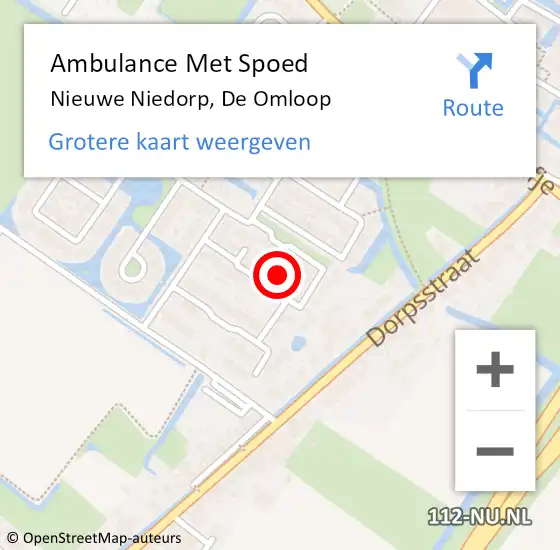 Locatie op kaart van de 112 melding: Ambulance Met Spoed Naar Nieuwe Niedorp, De Omloop op 12 oktober 2019 14:31