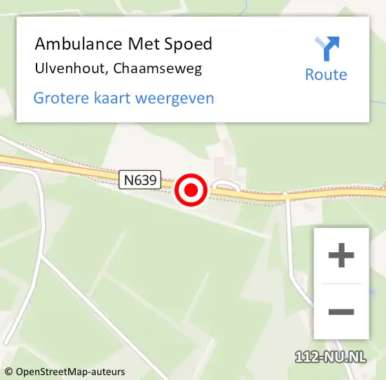 Locatie op kaart van de 112 melding: Ambulance Met Spoed Naar Ulvenhout, Chaamseweg op 12 oktober 2019 14:32