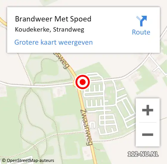 Locatie op kaart van de 112 melding: Brandweer Met Spoed Naar Koudekerke, Strandweg op 12 oktober 2019 15:18