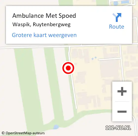 Locatie op kaart van de 112 melding: Ambulance Met Spoed Naar Waspik, Ruytenbergweg op 12 oktober 2019 17:36