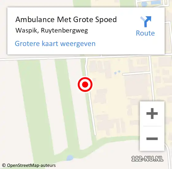 Locatie op kaart van de 112 melding: Ambulance Met Grote Spoed Naar Waspik, Ruytenbergweg op 12 oktober 2019 17:57