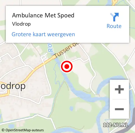 Locatie op kaart van de 112 melding: Ambulance Met Spoed Naar Vlodrop op 16 april 2014 14:49