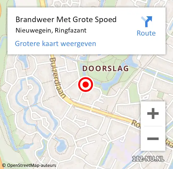 Locatie op kaart van de 112 melding: Brandweer Met Grote Spoed Naar Nieuwegein, Ringfazant op 12 oktober 2019 20:15