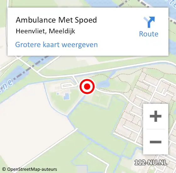 Locatie op kaart van de 112 melding: Ambulance Met Spoed Naar Heenvliet, Meeldijk op 12 oktober 2019 21:31