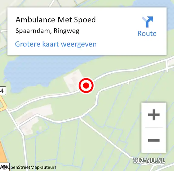 Locatie op kaart van de 112 melding: Ambulance Met Spoed Naar Spaarndam, Ringweg op 12 oktober 2019 22:25