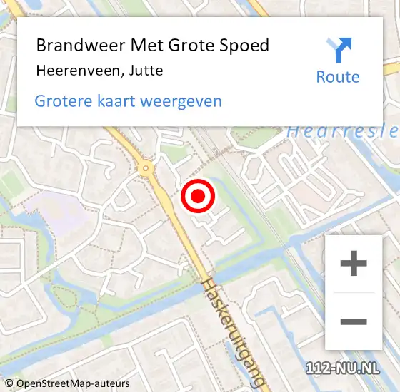 Locatie op kaart van de 112 melding: Brandweer Met Grote Spoed Naar Heerenveen, Jutte op 12 oktober 2019 23:28